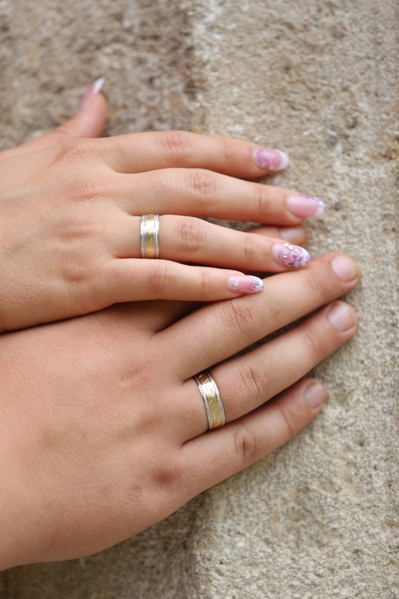 руки, маникюр, Кольца, романтика, кожа, сенсорный, Свадьба, обручальное кольцо, женщина, рука