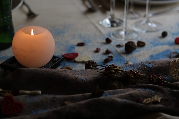 candle, candlelight, cotton, details, glass, interior, interior decoration, interior design, object, romantic
