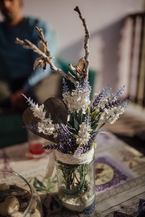 beautiful flowers, handmade, interior decoration, interior design, lavender, flower, still life, vase, people, decoration