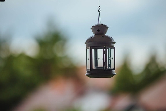 decorative, hanging, lantern, old, old fashioned, old style, device, outdoors, blur, nature