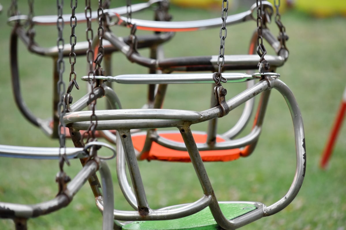 chairs, metallic, stainless steel, swing, iron, steel, outdoors, wire, equipment, summer