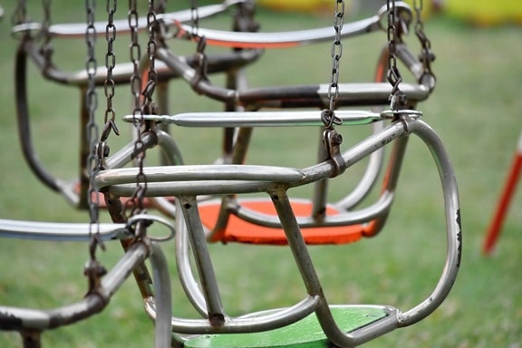 stolice, metalik, nehrđajući čelik, ljuljačka, željezo, čelik, na otvorenom, žica, oprema, ljeto