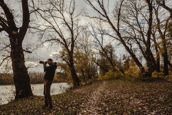 autumn season, forest path, photo model, photographer, photography, photojournalist, riverbank, tree, landscape, trees