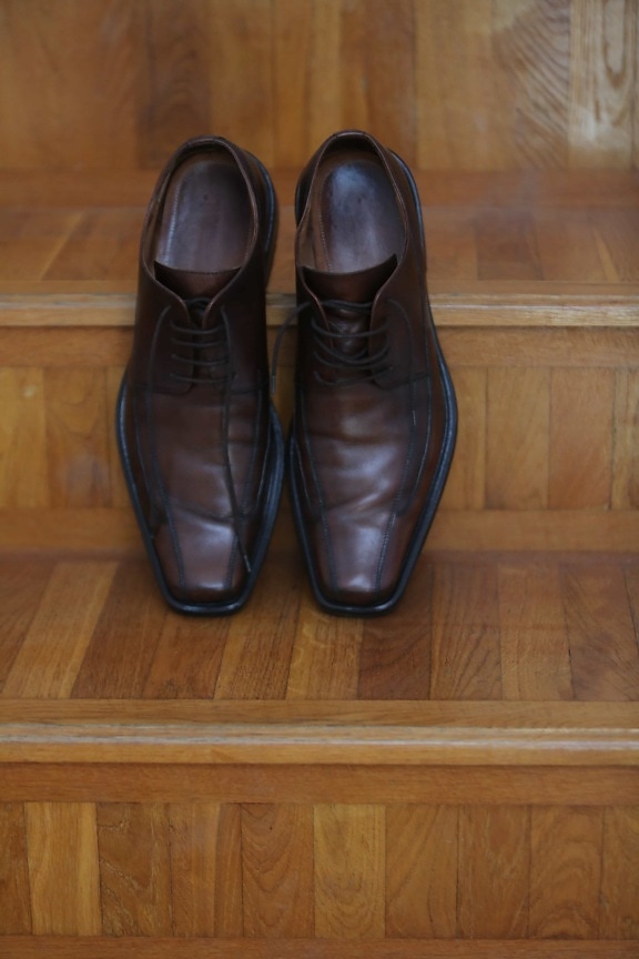 brown, casual, elegance, fashion, leather, light brown, parquet, shoes, staircase, footwear