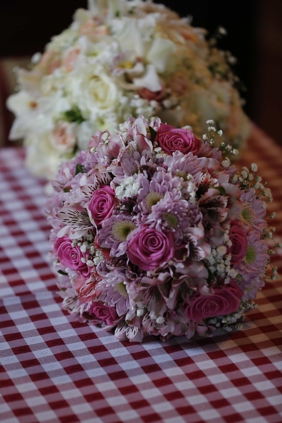 karangan bunga, hadiah, mawar, bunga, naik, pernikahan, dekorasi, merah muda, pengaturan, bunga