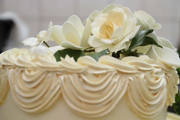 dessert, wedding cake, white, flower, bouquet, pink, rose, roses, petal, wedding