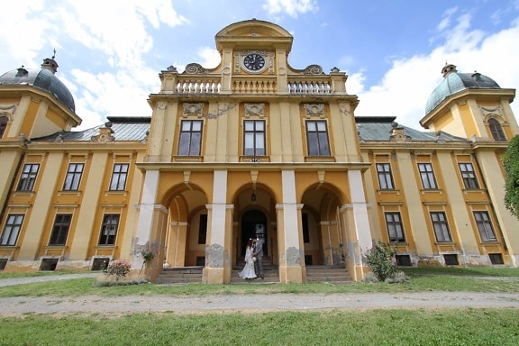 Braut, Schloss, Eingang, Fassade, Imperial, Liebe, Mann, Residenz, romantische, Haus