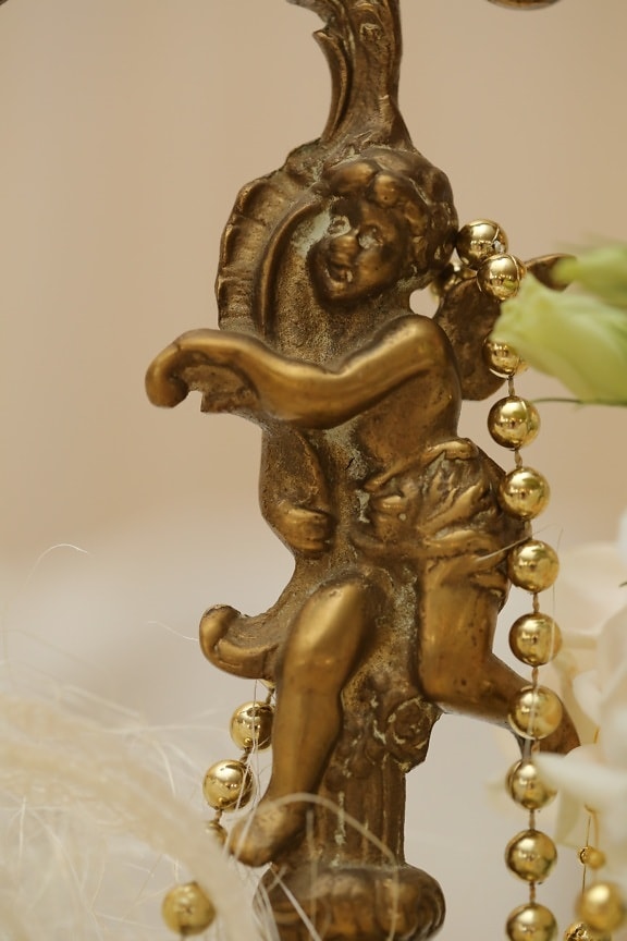 Perlen, Messing, Bronze, Figurin, goldener Schein, glänzend, Skulptur, Kunst, Schnitzen, Statue