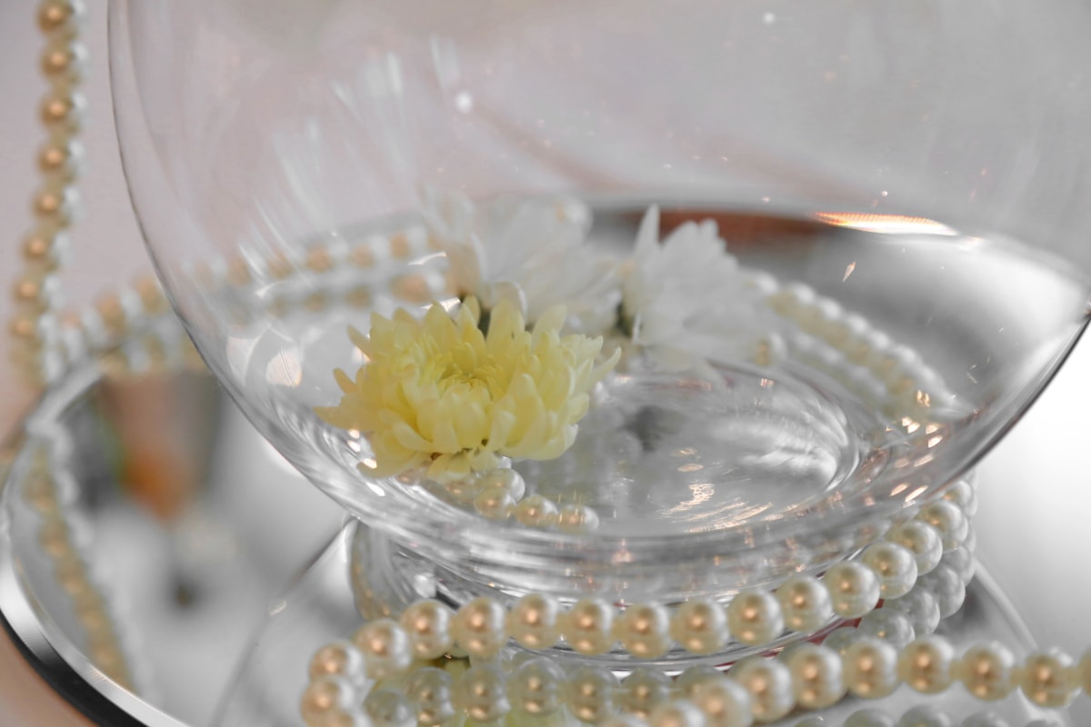 krystal, elegance, květ, sklo, bižuterie, zrcadlo, náhrdelník, hrušky, luxusní, svatba