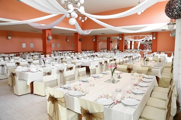 sărbătoare, scaune, decoraţiuni interioare, tabele, nunta, banchet, sala, Restaurantul, tabel, interior