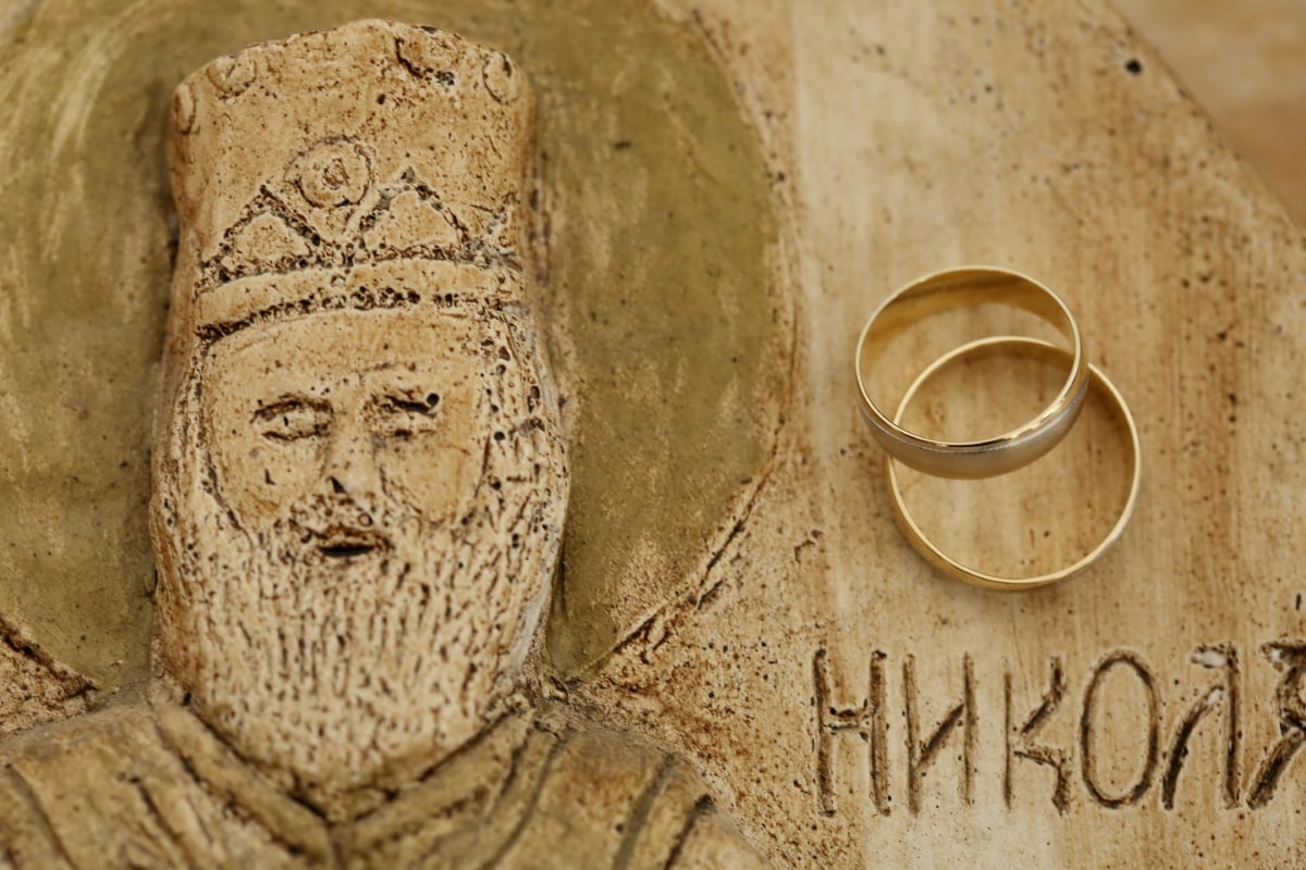 резби, Злато, религия, Свети, скулптура, Сърбия, венчален пръстен, жълтеникаво-кафява, стар, древен