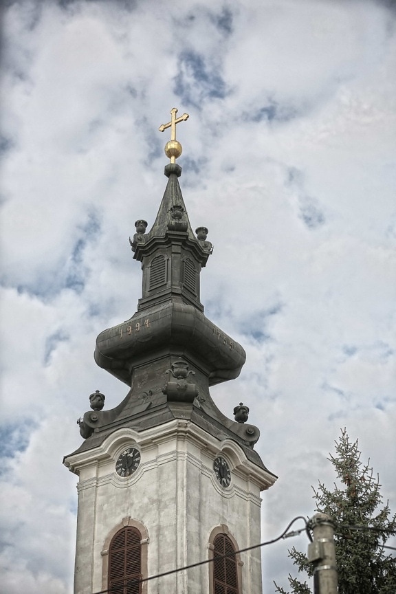 baroque, steeple, Croix, lueur dorée, orthodoxe, dôme, religion, architecture, Création de, Église