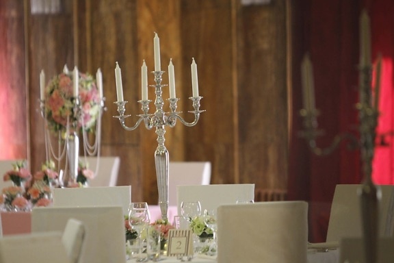 Leuchter, Kerze, Interieur-design, Inhaber, drinnen, elegant, Romantik, Candle-Light, Retro, Hochzeit