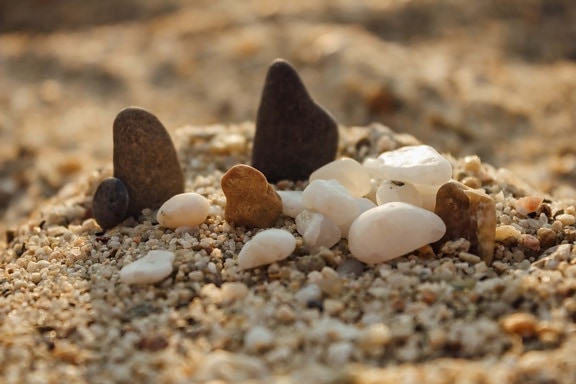 plage, sable, Pebble, Zen, gravier, nature, Roche, brouiller, sol, sec