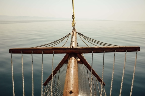 calma, velero, Océano, sol, vela, barco, muelle, cuerda, agua, Mar