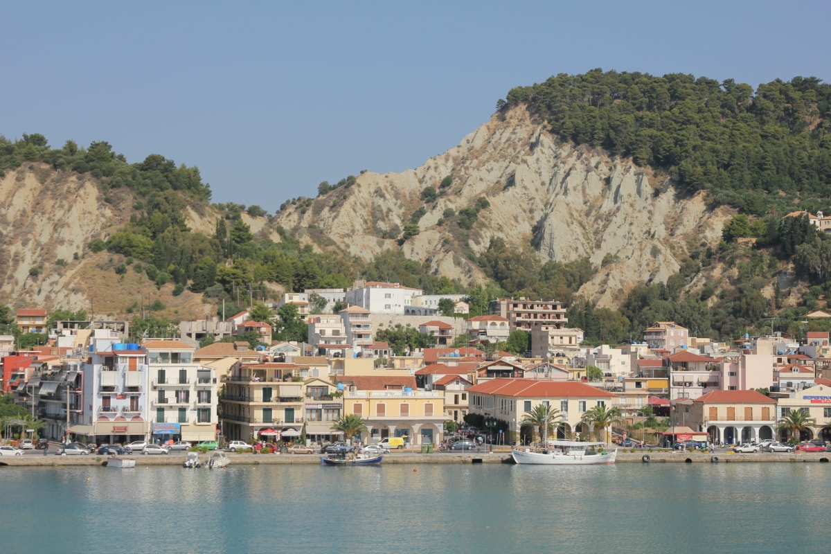 Гърция, курортната зона, хотел, брегова линия, град, море, Lakeside, пристанище, Шор, брегова