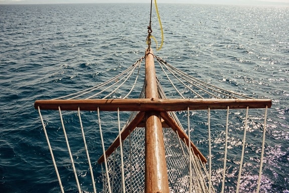 sailing, sailboat, horizon, waves, handmade, carpentry, sea, device, pier, rope