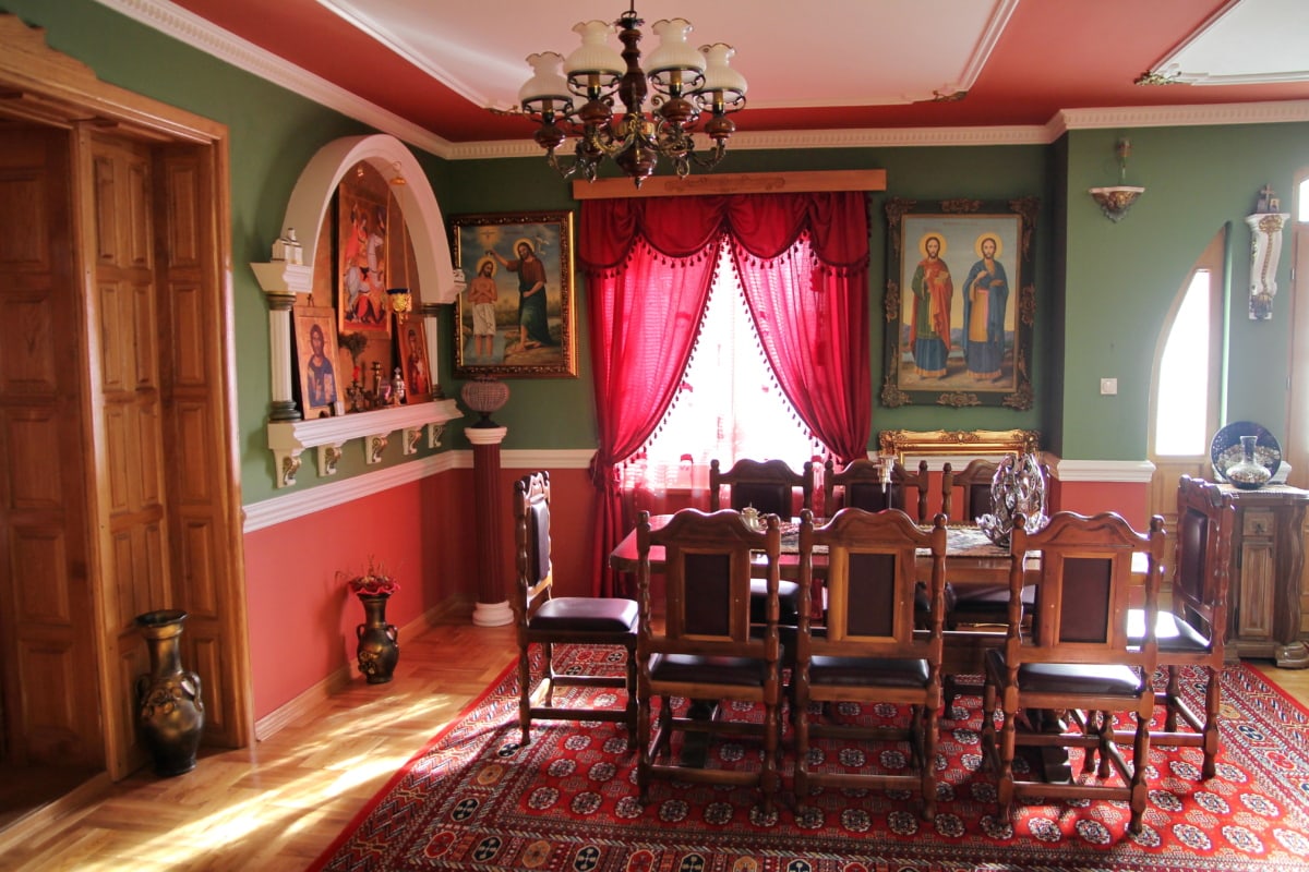 kamer, meubilair, Servië, eethoek, traditionele, religieuze, huis, stoel, huis, stoel