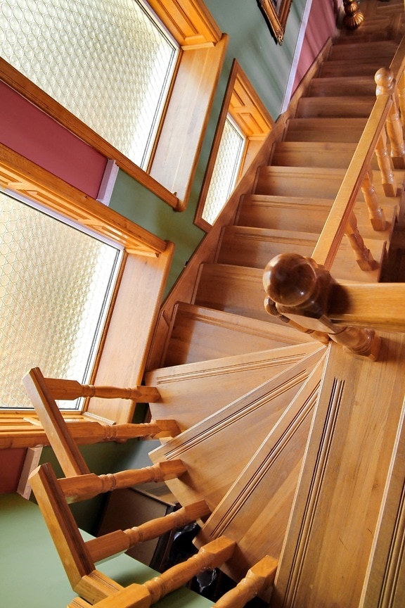 en bois, escalier, menuiserie, fait main, bois franc, étape, bois, à l'intérieur, architecture, chambre