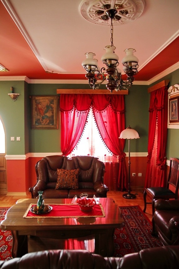 sofa, sofa, tempat lilin, dekorasi, lamprey, tirai, Ruang tamu, Kamar, rumah, di dalam ruangan