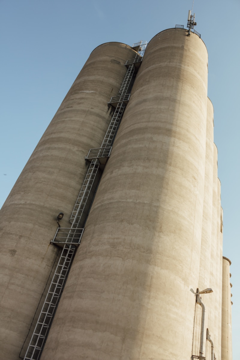 silo, storage, staircase, industry, architecture, tower, building, structure, column, tall