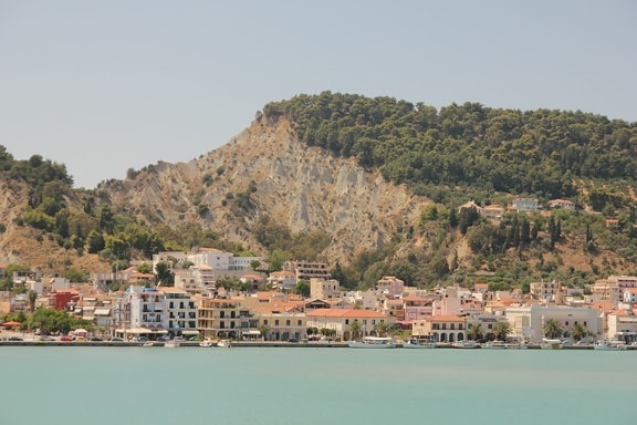 Hellas, Middelhavet, kysten, bybildet, panorama, vann, sjøen, frakt, byen, arkitektur