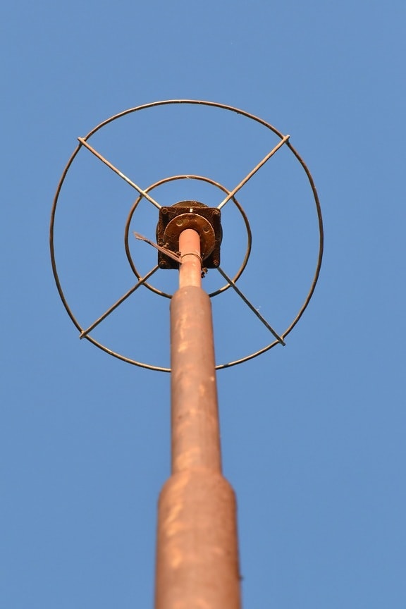 lightning rod, rust, metal, cast iron, tall, protection, antenna, electricity, column, technology