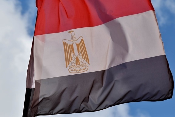 Egypti, lippu, heraldiikka, symboli, isänmaallisuus, tunnus, yhtenäisyys, ylpeys, ulkona, kangas