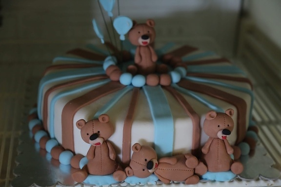 냉장고, 생일 케이크, 수 제, 케이크, 테디 베어 장난감, 생일, 베이킹, 귀여운, 축 하, 초콜릿