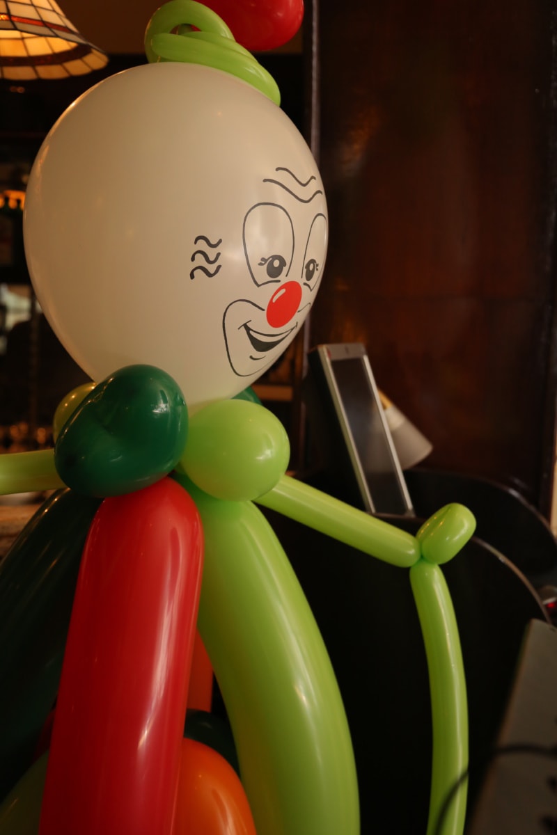 balloon, clown, funny, head, face, handmade, colorful, party, fun, close-up