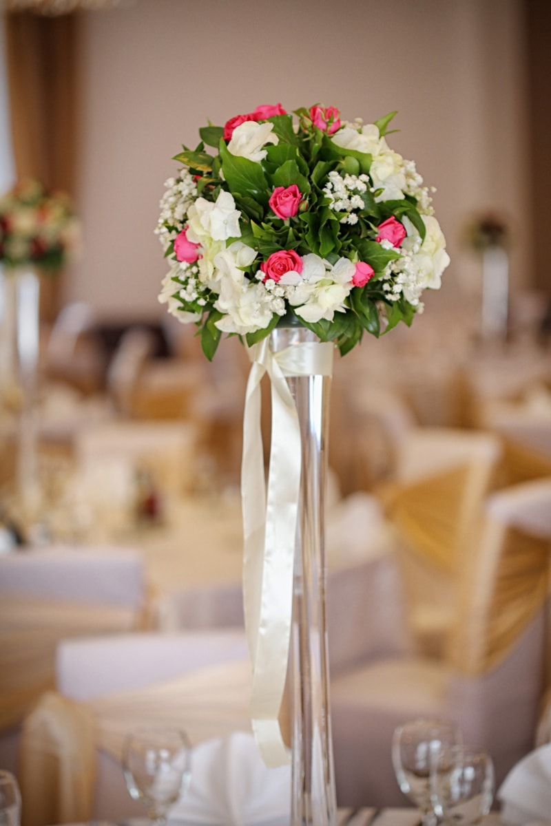 tall, vase, lunchroom, dining area, bouquet, elegant, romance, arrangement, flowers, love