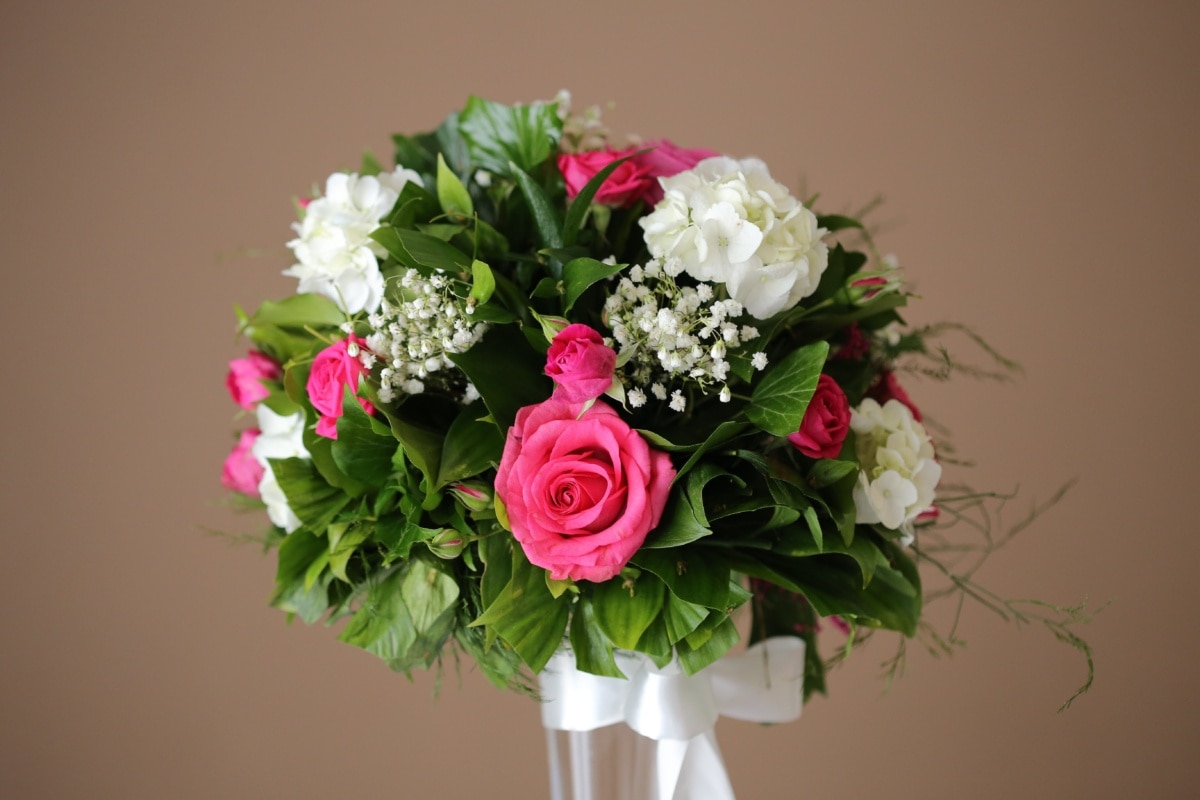 váza, svatební kytice, kytice, nevěsta, romantika, láska, svatba, dekorace, květ, uspořádání