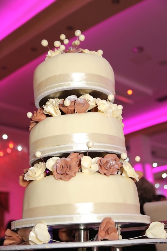 svadbena torta, dekoracija, ukusno, vjenčanje, pečenje, krema, torta, čokolada, šećer, elegantan