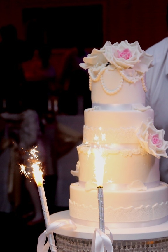 ウエディング ケーキ, ケーキ, スパーク, お祝い, バーテンダー, バンケット, 結婚式, 結婚, 愛, ドレス