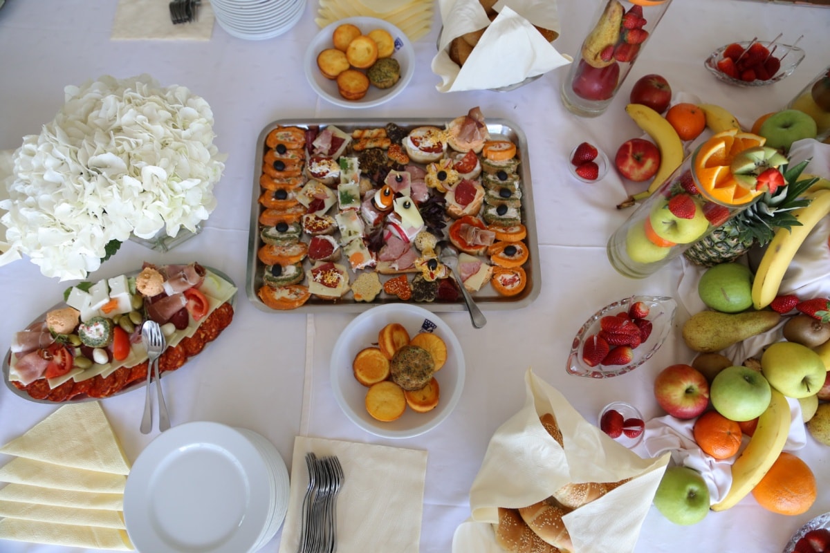 Tabelle, Dekoration, Geschirr, Bankett, Essen, Abendessen, Mahlzeit, Still-Leben, Apfel, Collage