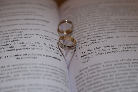 結婚指輪, リング, ゴールド, 詩, 本, 知恵, 閉じる, ロマンチックです, ページ, テキスト