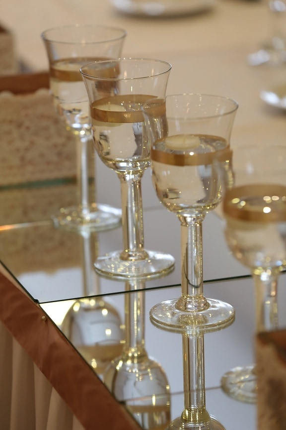 Champagner, Weißwein, dekorative, Trinken, Romantik, Event, Eleganz, Feier, Glas, Kristall