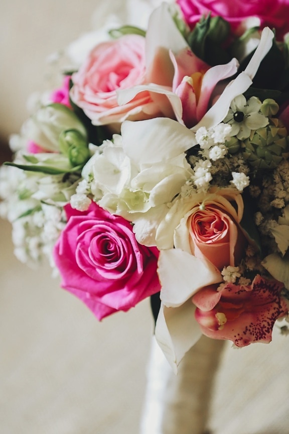 ramo de novia, color de rosa, amor, decoración, ramo de la, arreglo, boda, rosas, flor, flores