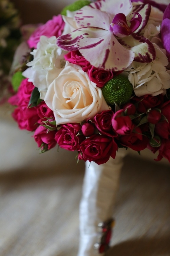 Rosen, Orchidee, Rosa, Hochzeitsstrauß, weiße Blume, romantische, Blume, Liebe, Braut, Romantik