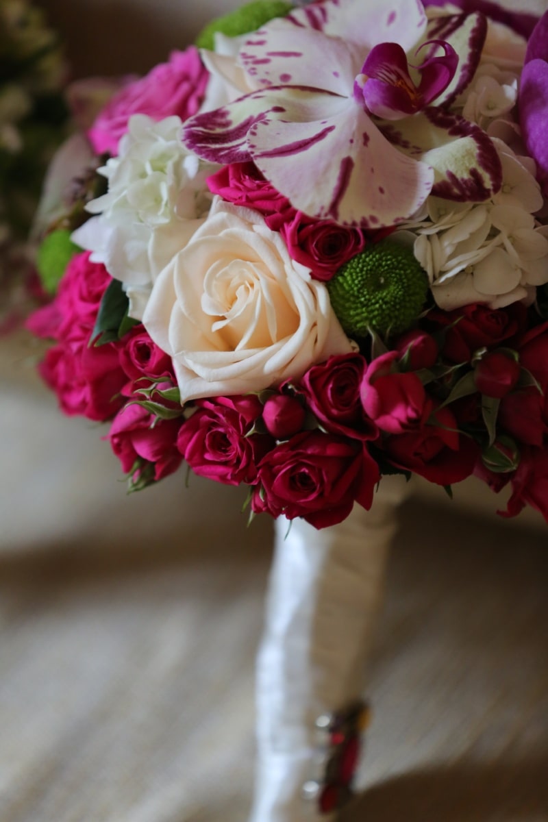rozen, orchidee, roze, bruidsboeket, witte bloem, romantische, bloem, liefde, bruid, romantiek