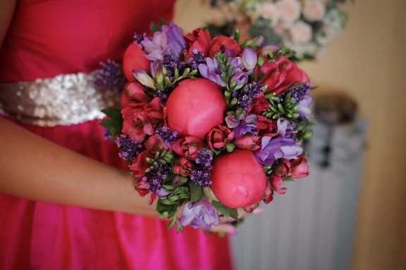 wedding bouquet, dress, pastel, pink, bouquet, flower, bride, flowers, wedding, arrangement