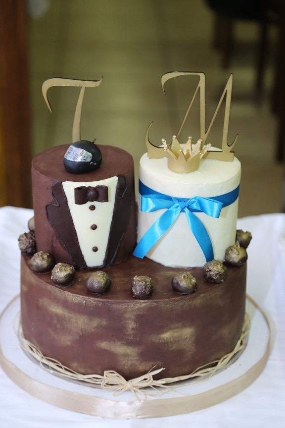 chocolade, taart, chocoladetaart, Beker, bruiloft, voedsel, verjaardag, zoet, kaars, suiker