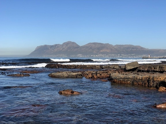 big rocks, coastline, tide water, sea, water, ocean, rock, beach, coast, landscape