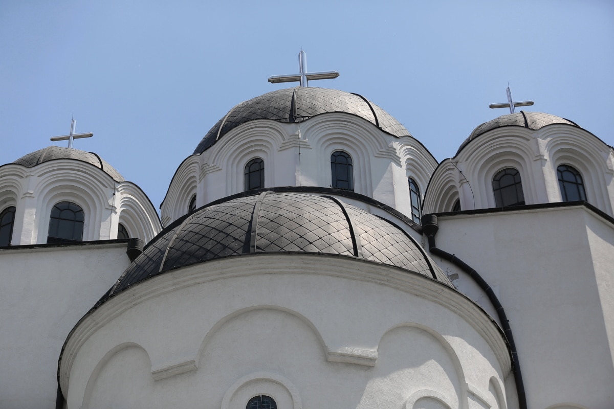 gris, cúpula, Cruz, Torre de la iglesia, Iglesia, Templo de, arcos, cubierta, techo, religión