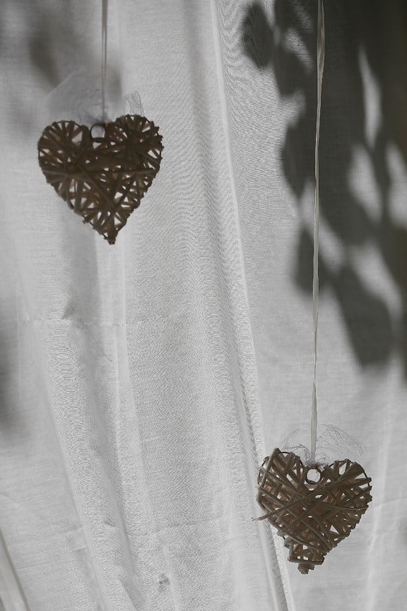 romance, hearts, Valentine’s day, curtain, shadow, rope, handmade, hanging, love, wedding