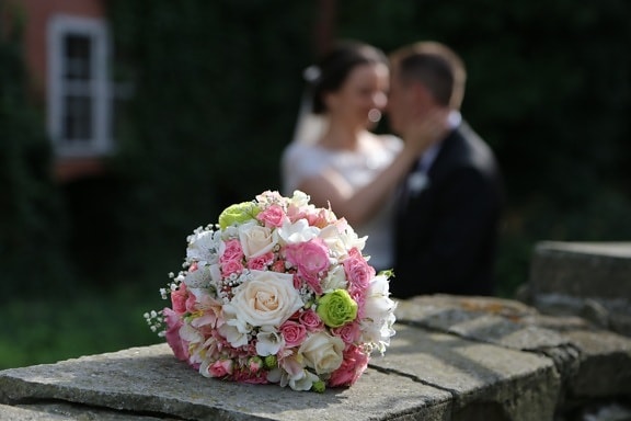 брак, сватбен букет, букет, младоженеца, женен, сватба, булката, Любов, рокля, цветя