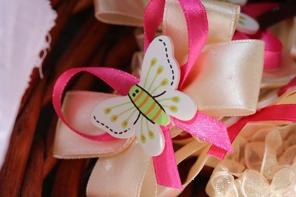butterfly, handmade, ribbon, decorative, interior decoration, silk, thread, traditional, indoors, decoration