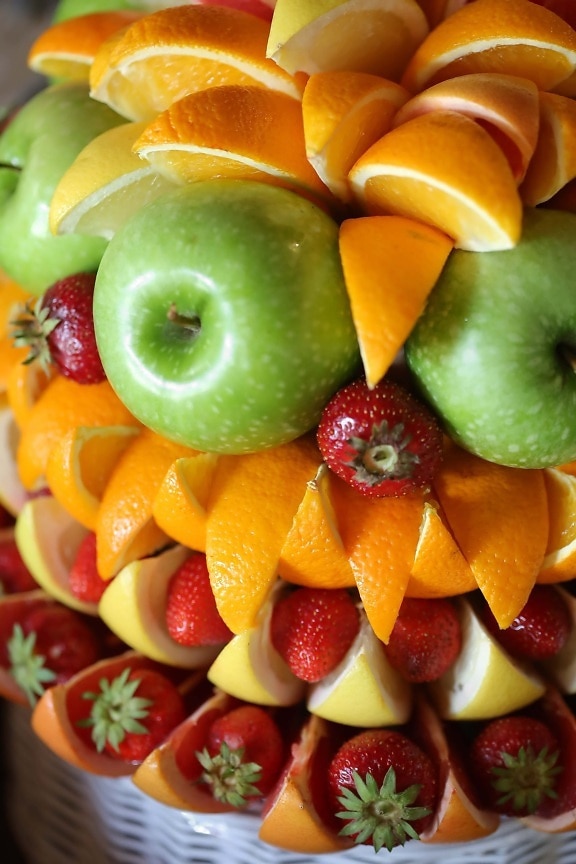 φλούδα πορτοκαλιού, πορτοκάλια, τα μήλα, πράσινο, φράουλες, νόστιμα, διατροφή, μήλο, φράουλα, φρούτα