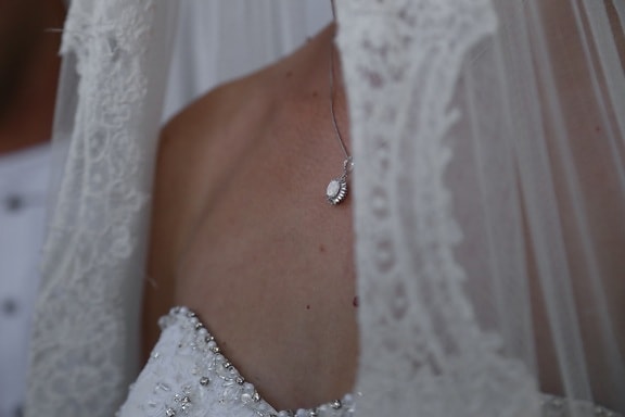 necklace, diamond, jewel, jewelry, wedding, bride, wedding dress, veil, marriage, girl
