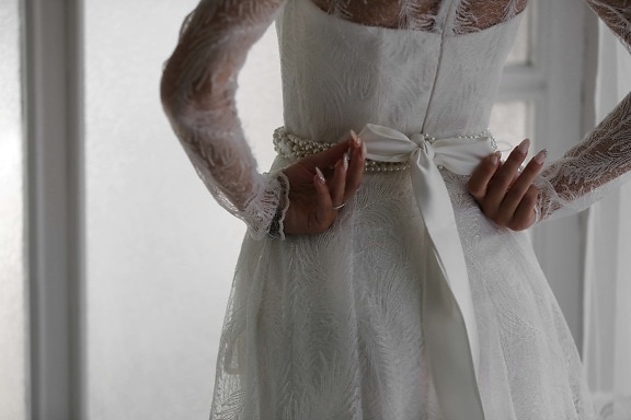 手, ウェディングドレス, エレガンス, 指, ドレス, 白, マニキュア, 結婚式, 花嫁, ファッション